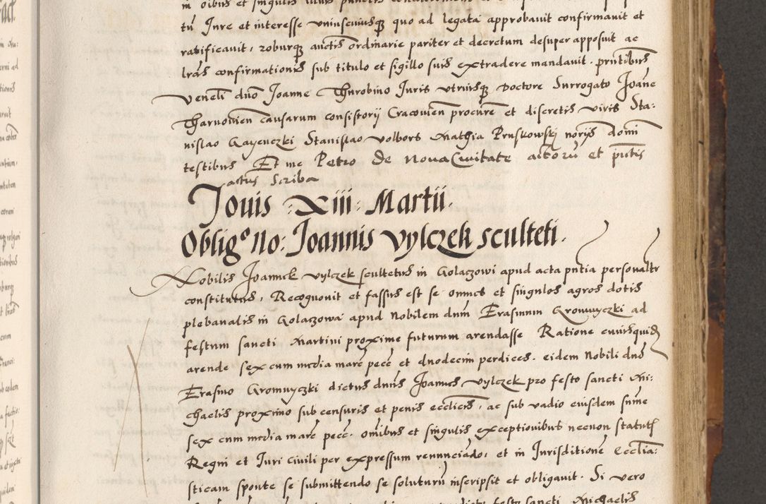 Zdjęcie nr 367 dla obiektu archiwalnego: Acta causarum, obligacionum, sentenciarum tam interlocutoriarum quam diffinitivarum constitutionumque coram reverendo patre domino Petro Porembski canonico et officiali generali Cracoviensi de anno Domini millesimo quingentesimo quadragesimo nono, cuius indictio septima, pontificatus sanctissimi in Christo patris et domini nostri domini Pauli divina providencia tercii, anno ipsius nacionis Pauli pape terciii die tercia mensis Novembris inchoatur