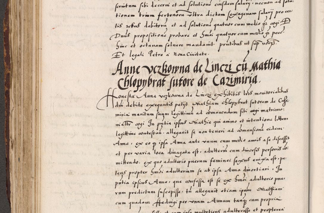 Zdjęcie nr 385 dla obiektu archiwalnego: Acta causarum, obligacionum, sentenciarum tam interlocutoriarum quam diffinitivarum constitutionumque coram reverendo patre domino Petro Porembski canonico et officiali generali Cracoviensi de anno Domini millesimo quingentesimo quadragesimo nono, cuius indictio septima, pontificatus sanctissimi in Christo patris et domini nostri domini Pauli divina providencia tercii, anno ipsius nacionis Pauli pape terciii die tercia mensis Novembris inchoatur