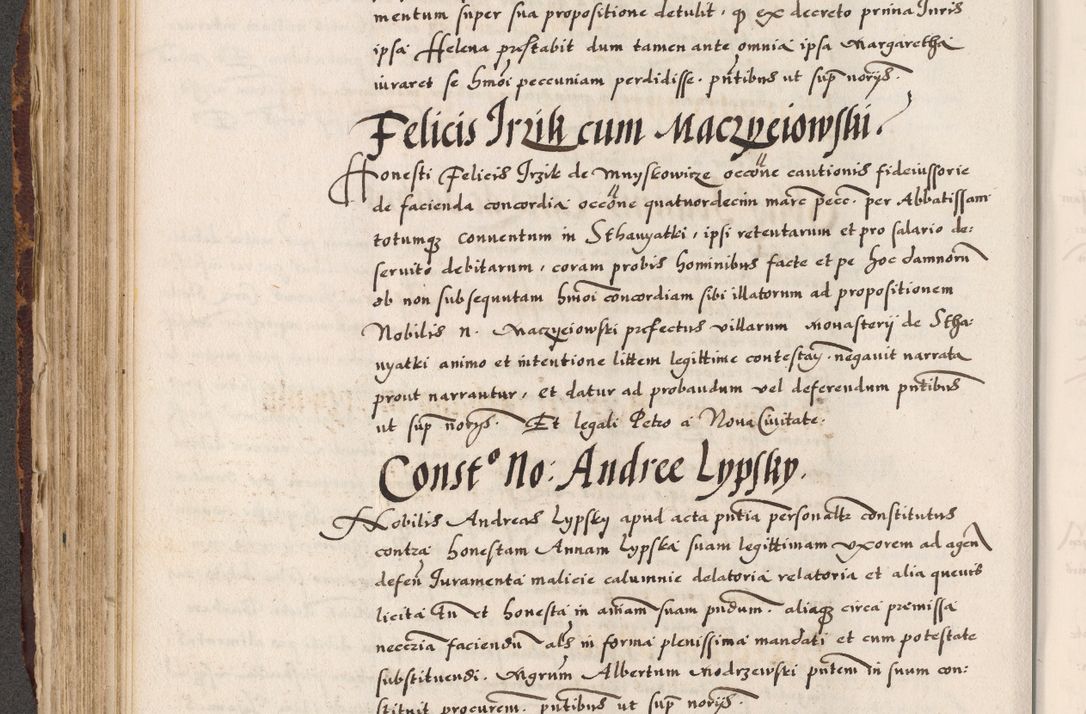 Zdjęcie nr 390 dla obiektu archiwalnego: Acta causarum, obligacionum, sentenciarum tam interlocutoriarum quam diffinitivarum constitutionumque coram reverendo patre domino Petro Porembski canonico et officiali generali Cracoviensi de anno Domini millesimo quingentesimo quadragesimo nono, cuius indictio septima, pontificatus sanctissimi in Christo patris et domini nostri domini Pauli divina providencia tercii, anno ipsius nacionis Pauli pape terciii die tercia mensis Novembris inchoatur