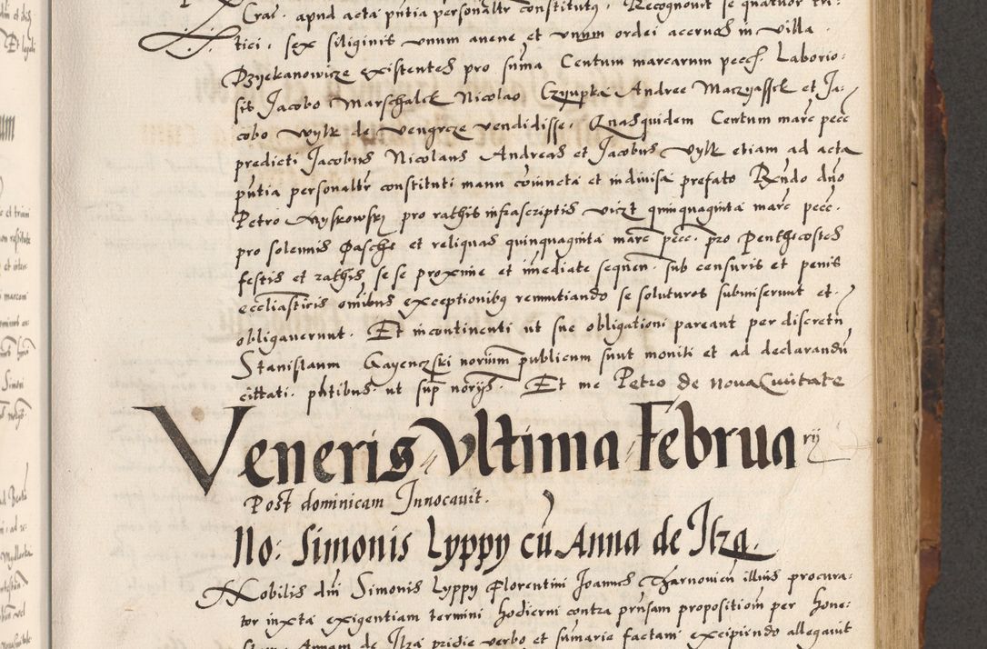 Zdjęcie nr 401 dla obiektu archiwalnego: Acta causarum, obligacionum, sentenciarum tam interlocutoriarum quam diffinitivarum constitutionumque coram reverendo patre domino Petro Porembski canonico et officiali generali Cracoviensi de anno Domini millesimo quingentesimo quadragesimo nono, cuius indictio septima, pontificatus sanctissimi in Christo patris et domini nostri domini Pauli divina providencia tercii, anno ipsius nacionis Pauli pape terciii die tercia mensis Novembris inchoatur
