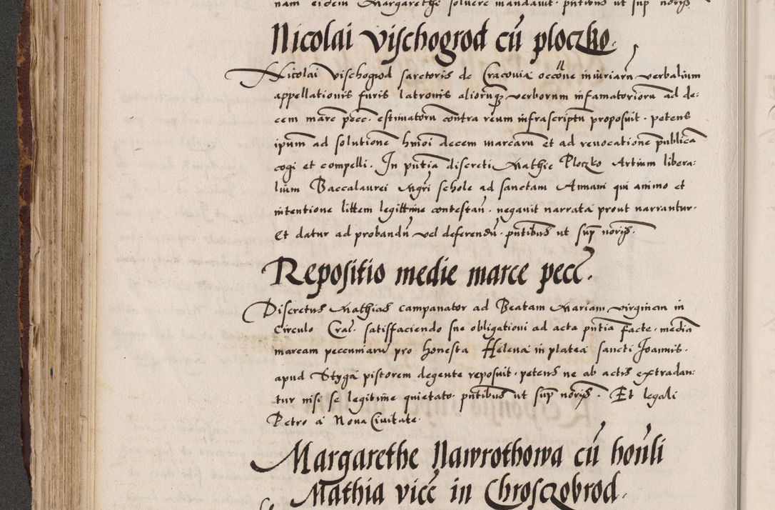 Zdjęcie nr 404 dla obiektu archiwalnego: Acta causarum, obligacionum, sentenciarum tam interlocutoriarum quam diffinitivarum constitutionumque coram reverendo patre domino Petro Porembski canonico et officiali generali Cracoviensi de anno Domini millesimo quingentesimo quadragesimo nono, cuius indictio septima, pontificatus sanctissimi in Christo patris et domini nostri domini Pauli divina providencia tercii, anno ipsius nacionis Pauli pape terciii die tercia mensis Novembris inchoatur