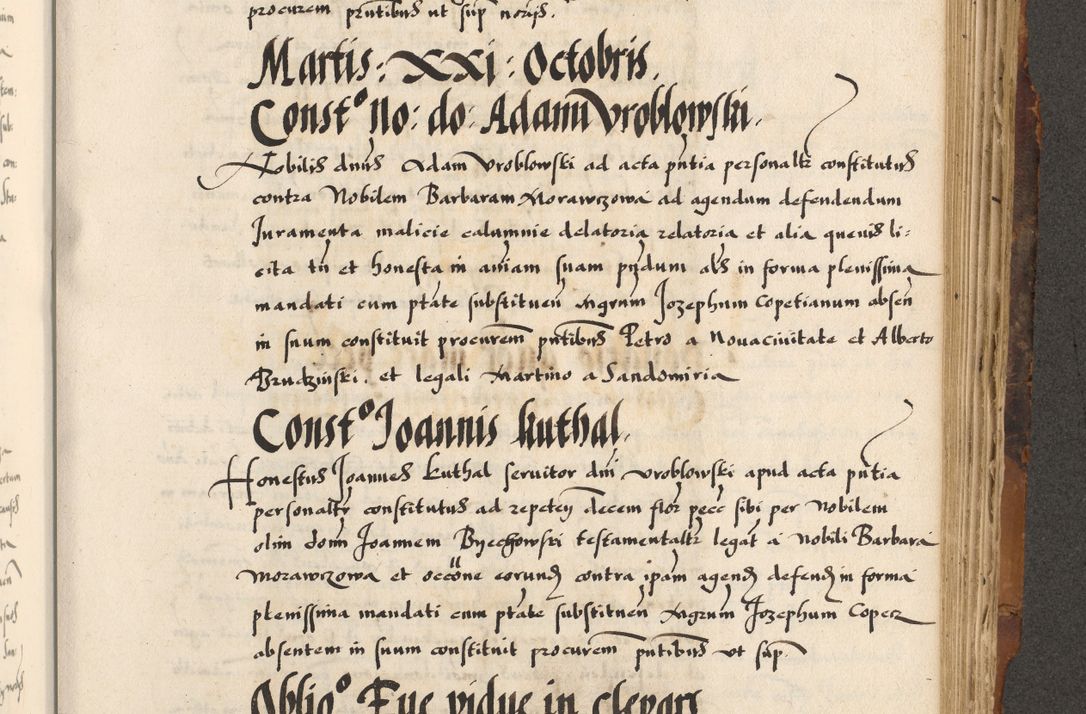 Zdjęcie nr 412 dla obiektu archiwalnego: Acta causarum, obligacionum, sentenciarum tam interlocutoriarum quam diffinitivarum constitutionumque coram reverendo patre domino Petro Porembski canonico et officiali generali Cracoviensi de anno Domini millesimo quingentesimo quadragesimo nono, cuius indictio septima, pontificatus sanctissimi in Christo patris et domini nostri domini Pauli divina providencia tercii, anno ipsius nacionis Pauli pape terciii die tercia mensis Novembris inchoatur