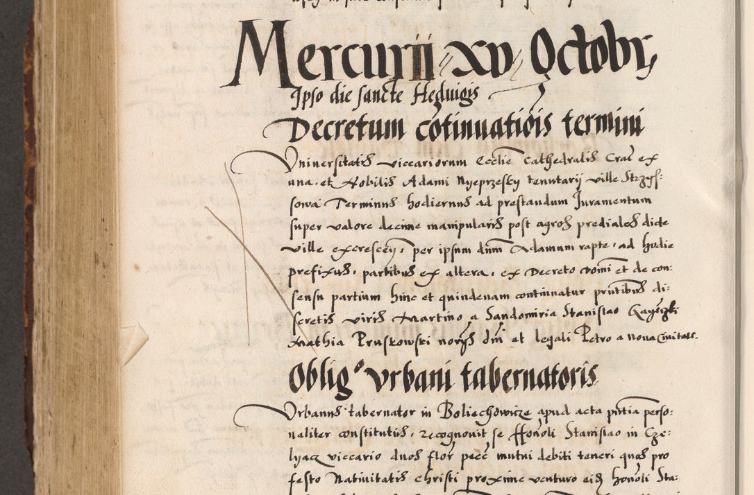 Zdjęcie nr 422 dla obiektu archiwalnego: Acta causarum, obligacionum, sentenciarum tam interlocutoriarum quam diffinitivarum constitutionumque coram reverendo patre domino Petro Porembski canonico et officiali generali Cracoviensi de anno Domini millesimo quingentesimo quadragesimo nono, cuius indictio septima, pontificatus sanctissimi in Christo patris et domini nostri domini Pauli divina providencia tercii, anno ipsius nacionis Pauli pape terciii die tercia mensis Novembris inchoatur
