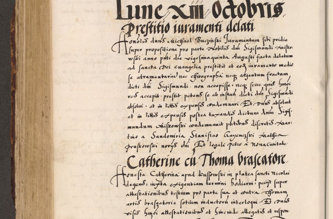 Zdjęcie nr 424 dla obiektu archiwalnego: Acta causarum, obligacionum, sentenciarum tam interlocutoriarum quam diffinitivarum constitutionumque coram reverendo patre domino Petro Porembski canonico et officiali generali Cracoviensi de anno Domini millesimo quingentesimo quadragesimo nono, cuius indictio septima, pontificatus sanctissimi in Christo patris et domini nostri domini Pauli divina providencia tercii, anno ipsius nacionis Pauli pape terciii die tercia mensis Novembris inchoatur
