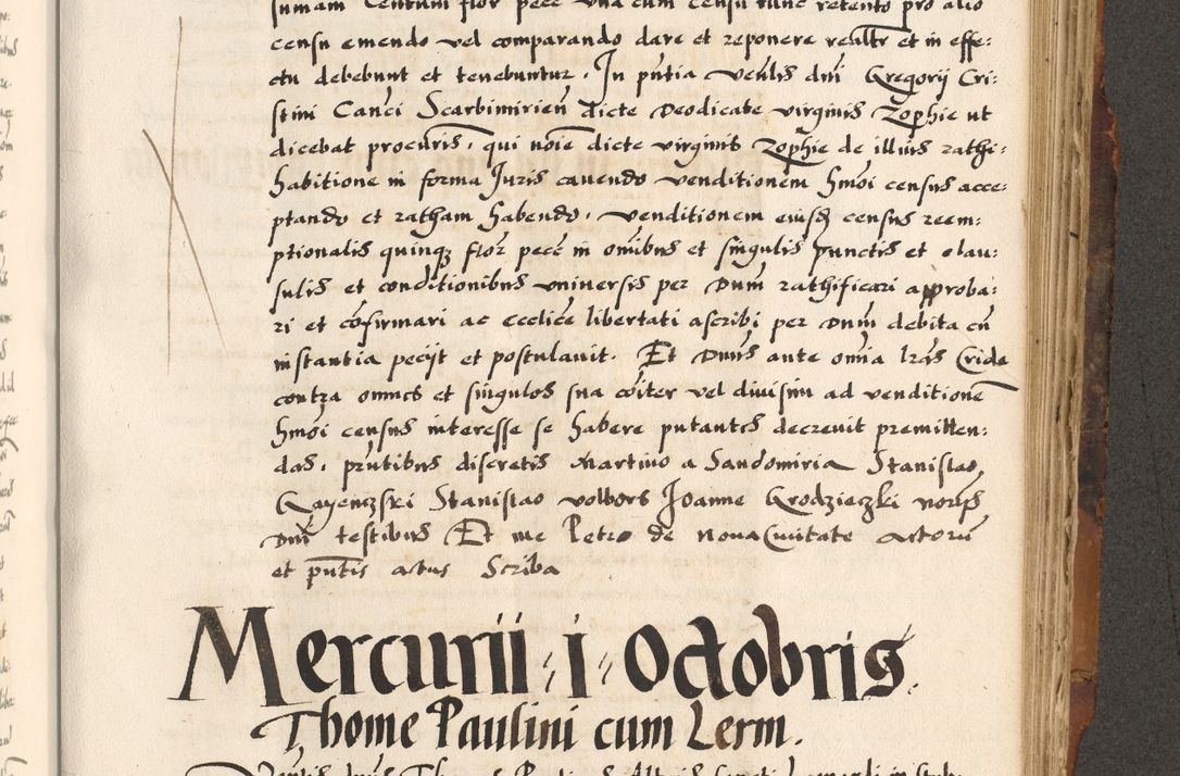 Zdjęcie nr 444 dla obiektu archiwalnego: Acta causarum, obligacionum, sentenciarum tam interlocutoriarum quam diffinitivarum constitutionumque coram reverendo patre domino Petro Porembski canonico et officiali generali Cracoviensi de anno Domini millesimo quingentesimo quadragesimo nono, cuius indictio septima, pontificatus sanctissimi in Christo patris et domini nostri domini Pauli divina providencia tercii, anno ipsius nacionis Pauli pape terciii die tercia mensis Novembris inchoatur