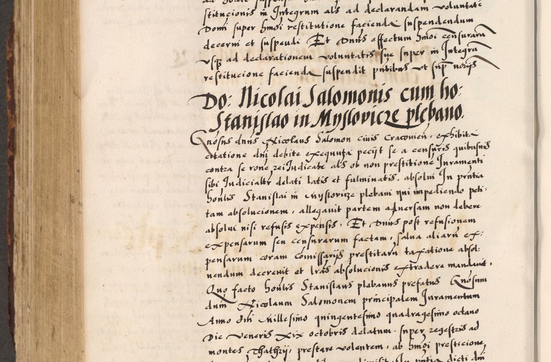 Zdjęcie nr 450 dla obiektu archiwalnego: Acta causarum, obligacionum, sentenciarum tam interlocutoriarum quam diffinitivarum constitutionumque coram reverendo patre domino Petro Porembski canonico et officiali generali Cracoviensi de anno Domini millesimo quingentesimo quadragesimo nono, cuius indictio septima, pontificatus sanctissimi in Christo patris et domini nostri domini Pauli divina providencia tercii, anno ipsius nacionis Pauli pape terciii die tercia mensis Novembris inchoatur