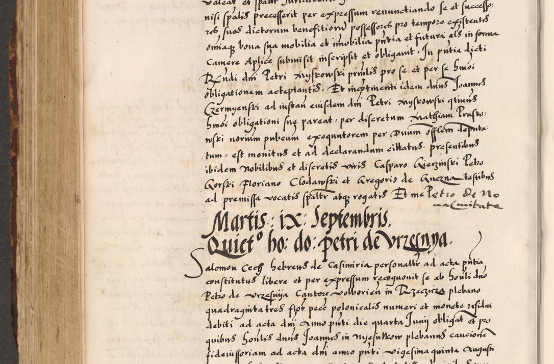 Zdjęcie nr 467 dla obiektu archiwalnego: Acta causarum, obligacionum, sentenciarum tam interlocutoriarum quam diffinitivarum constitutionumque coram reverendo patre domino Petro Porembski canonico et officiali generali Cracoviensi de anno Domini millesimo quingentesimo quadragesimo nono, cuius indictio septima, pontificatus sanctissimi in Christo patris et domini nostri domini Pauli divina providencia tercii, anno ipsius nacionis Pauli pape terciii die tercia mensis Novembris inchoatur