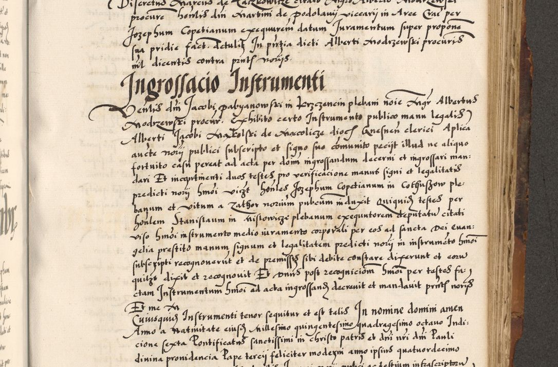 Zdjęcie nr 469 dla obiektu archiwalnego: Acta causarum, obligacionum, sentenciarum tam interlocutoriarum quam diffinitivarum constitutionumque coram reverendo patre domino Petro Porembski canonico et officiali generali Cracoviensi de anno Domini millesimo quingentesimo quadragesimo nono, cuius indictio septima, pontificatus sanctissimi in Christo patris et domini nostri domini Pauli divina providencia tercii, anno ipsius nacionis Pauli pape terciii die tercia mensis Novembris inchoatur