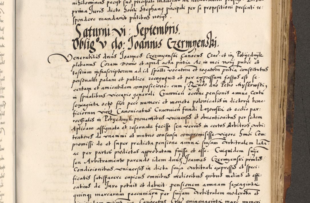 Zdjęcie nr 468 dla obiektu archiwalnego: Acta causarum, obligacionum, sentenciarum tam interlocutoriarum quam diffinitivarum constitutionumque coram reverendo patre domino Petro Porembski canonico et officiali generali Cracoviensi de anno Domini millesimo quingentesimo quadragesimo nono, cuius indictio septima, pontificatus sanctissimi in Christo patris et domini nostri domini Pauli divina providencia tercii, anno ipsius nacionis Pauli pape terciii die tercia mensis Novembris inchoatur
