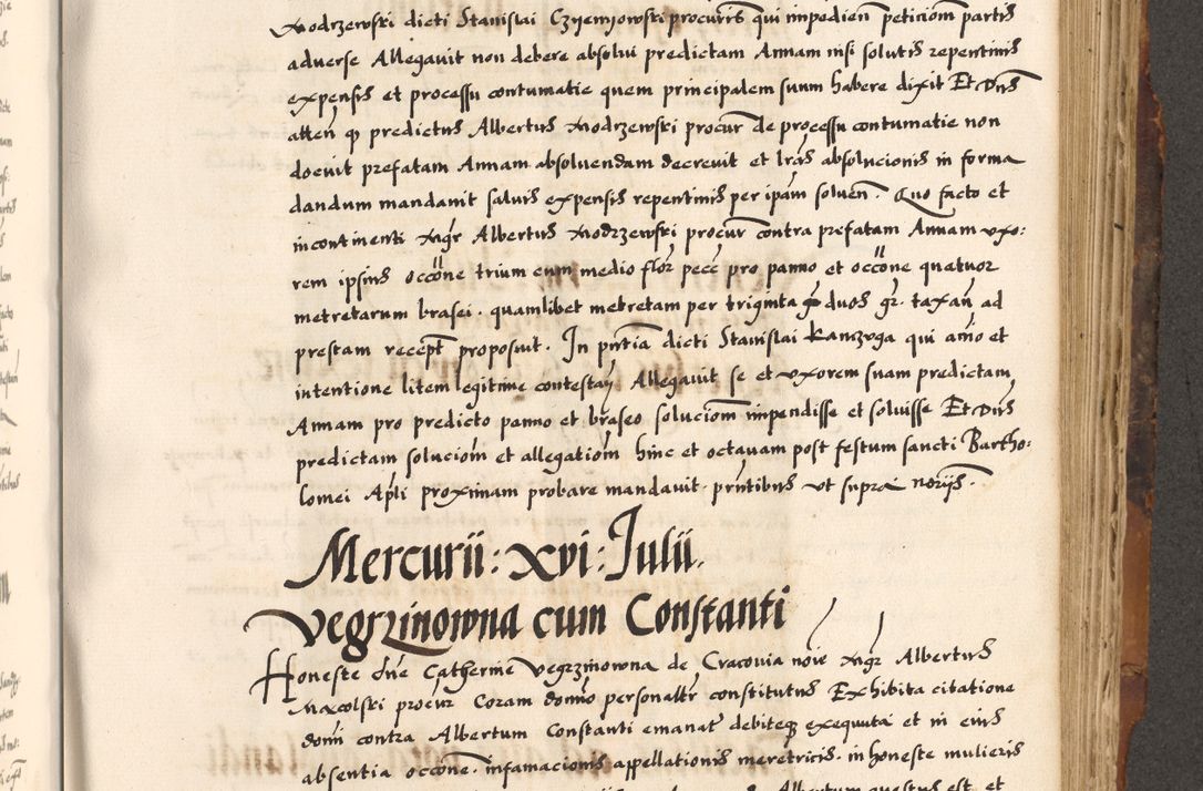 Zdjęcie nr 501 dla obiektu archiwalnego: Acta causarum, obligacionum, sentenciarum tam interlocutoriarum quam diffinitivarum constitutionumque coram reverendo patre domino Petro Porembski canonico et officiali generali Cracoviensi de anno Domini millesimo quingentesimo quadragesimo nono, cuius indictio septima, pontificatus sanctissimi in Christo patris et domini nostri domini Pauli divina providencia tercii, anno ipsius nacionis Pauli pape terciii die tercia mensis Novembris inchoatur