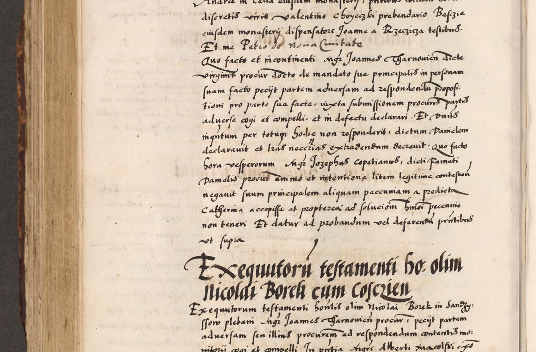 Zdjęcie nr 503 dla obiektu archiwalnego: Acta causarum, obligacionum, sentenciarum tam interlocutoriarum quam diffinitivarum constitutionumque coram reverendo patre domino Petro Porembski canonico et officiali generali Cracoviensi de anno Domini millesimo quingentesimo quadragesimo nono, cuius indictio septima, pontificatus sanctissimi in Christo patris et domini nostri domini Pauli divina providencia tercii, anno ipsius nacionis Pauli pape terciii die tercia mensis Novembris inchoatur