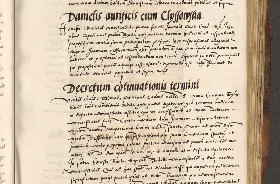 Zdjęcie nr 502 dla obiektu archiwalnego: Acta causarum, obligacionum, sentenciarum tam interlocutoriarum quam diffinitivarum constitutionumque coram reverendo patre domino Petro Porembski canonico et officiali generali Cracoviensi de anno Domini millesimo quingentesimo quadragesimo nono, cuius indictio septima, pontificatus sanctissimi in Christo patris et domini nostri domini Pauli divina providencia tercii, anno ipsius nacionis Pauli pape terciii die tercia mensis Novembris inchoatur
