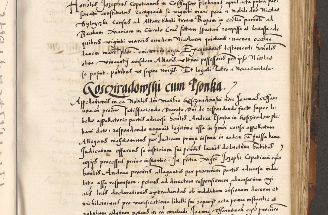Zdjęcie nr 514 dla obiektu archiwalnego: Acta causarum, obligacionum, sentenciarum tam interlocutoriarum quam diffinitivarum constitutionumque coram reverendo patre domino Petro Porembski canonico et officiali generali Cracoviensi de anno Domini millesimo quingentesimo quadragesimo nono, cuius indictio septima, pontificatus sanctissimi in Christo patris et domini nostri domini Pauli divina providencia tercii, anno ipsius nacionis Pauli pape terciii die tercia mensis Novembris inchoatur
