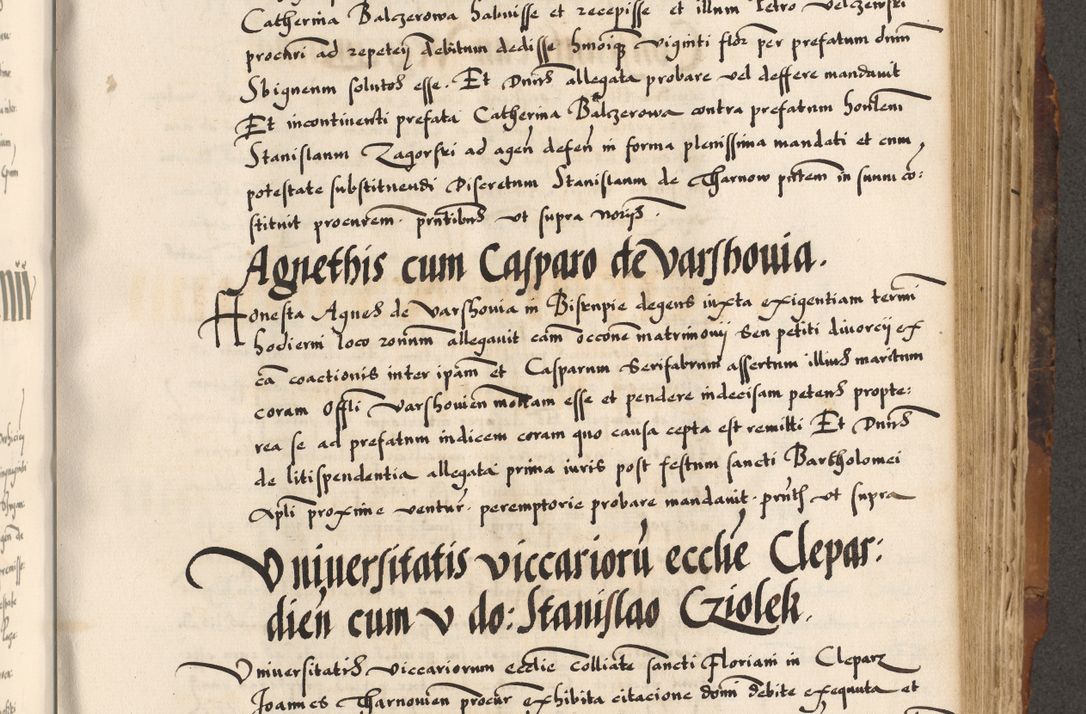 Zdjęcie nr 535 dla obiektu archiwalnego: Acta causarum, obligacionum, sentenciarum tam interlocutoriarum quam diffinitivarum constitutionumque coram reverendo patre domino Petro Porembski canonico et officiali generali Cracoviensi de anno Domini millesimo quingentesimo quadragesimo nono, cuius indictio septima, pontificatus sanctissimi in Christo patris et domini nostri domini Pauli divina providencia tercii, anno ipsius nacionis Pauli pape terciii die tercia mensis Novembris inchoatur