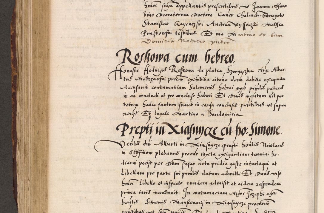 Zdjęcie nr 554 dla obiektu archiwalnego: Acta causarum, obligacionum, sentenciarum tam interlocutoriarum quam diffinitivarum constitutionumque coram reverendo patre domino Petro Porembski canonico et officiali generali Cracoviensi de anno Domini millesimo quingentesimo quadragesimo nono, cuius indictio septima, pontificatus sanctissimi in Christo patris et domini nostri domini Pauli divina providencia tercii, anno ipsius nacionis Pauli pape terciii die tercia mensis Novembris inchoatur