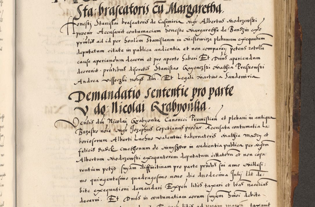Zdjęcie nr 559 dla obiektu archiwalnego: Acta causarum, obligacionum, sentenciarum tam interlocutoriarum quam diffinitivarum constitutionumque coram reverendo patre domino Petro Porembski canonico et officiali generali Cracoviensi de anno Domini millesimo quingentesimo quadragesimo nono, cuius indictio septima, pontificatus sanctissimi in Christo patris et domini nostri domini Pauli divina providencia tercii, anno ipsius nacionis Pauli pape terciii die tercia mensis Novembris inchoatur