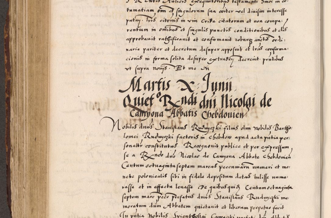 Zdjęcie nr 560 dla obiektu archiwalnego: Acta causarum, obligacionum, sentenciarum tam interlocutoriarum quam diffinitivarum constitutionumque coram reverendo patre domino Petro Porembski canonico et officiali generali Cracoviensi de anno Domini millesimo quingentesimo quadragesimo nono, cuius indictio septima, pontificatus sanctissimi in Christo patris et domini nostri domini Pauli divina providencia tercii, anno ipsius nacionis Pauli pape terciii die tercia mensis Novembris inchoatur