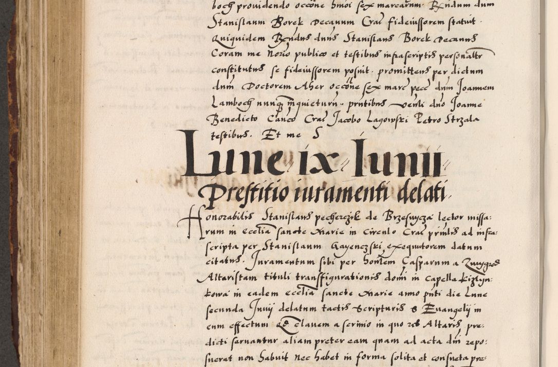 Zdjęcie nr 562 dla obiektu archiwalnego: Acta causarum, obligacionum, sentenciarum tam interlocutoriarum quam diffinitivarum constitutionumque coram reverendo patre domino Petro Porembski canonico et officiali generali Cracoviensi de anno Domini millesimo quingentesimo quadragesimo nono, cuius indictio septima, pontificatus sanctissimi in Christo patris et domini nostri domini Pauli divina providencia tercii, anno ipsius nacionis Pauli pape terciii die tercia mensis Novembris inchoatur