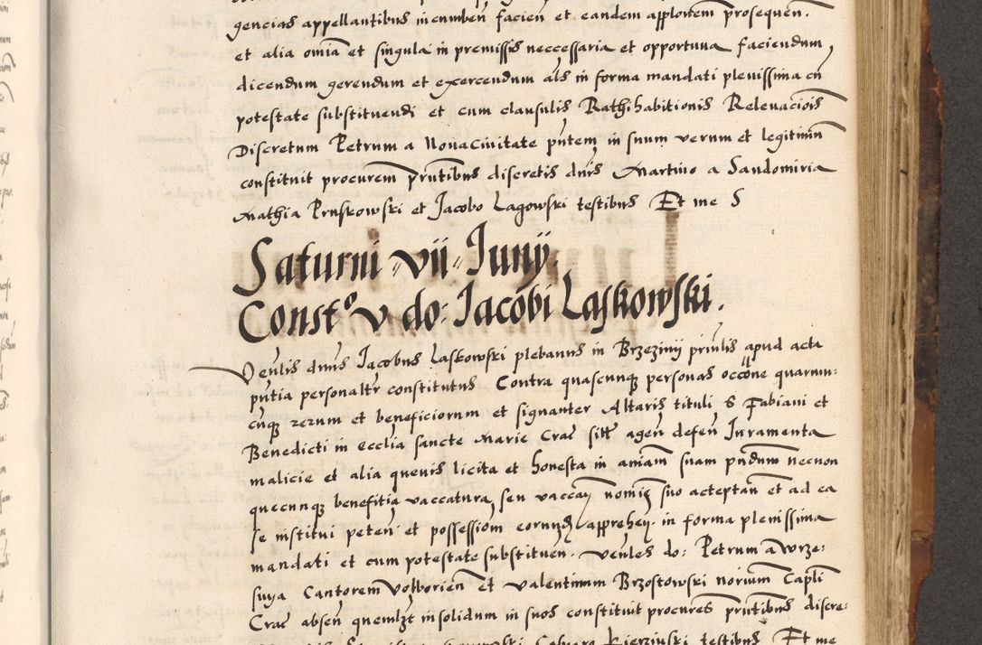 Zdjęcie nr 563 dla obiektu archiwalnego: Acta causarum, obligacionum, sentenciarum tam interlocutoriarum quam diffinitivarum constitutionumque coram reverendo patre domino Petro Porembski canonico et officiali generali Cracoviensi de anno Domini millesimo quingentesimo quadragesimo nono, cuius indictio septima, pontificatus sanctissimi in Christo patris et domini nostri domini Pauli divina providencia tercii, anno ipsius nacionis Pauli pape terciii die tercia mensis Novembris inchoatur
