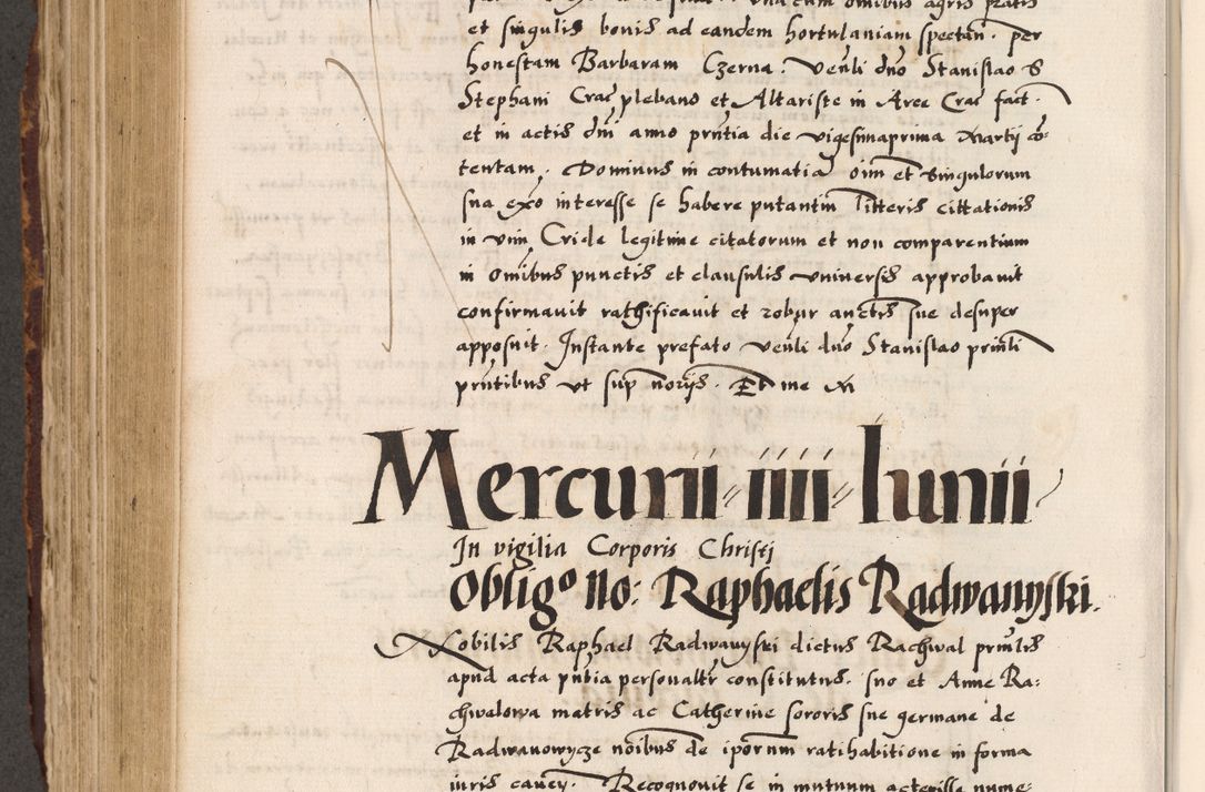 Zdjęcie nr 570 dla obiektu archiwalnego: Acta causarum, obligacionum, sentenciarum tam interlocutoriarum quam diffinitivarum constitutionumque coram reverendo patre domino Petro Porembski canonico et officiali generali Cracoviensi de anno Domini millesimo quingentesimo quadragesimo nono, cuius indictio septima, pontificatus sanctissimi in Christo patris et domini nostri domini Pauli divina providencia tercii, anno ipsius nacionis Pauli pape terciii die tercia mensis Novembris inchoatur