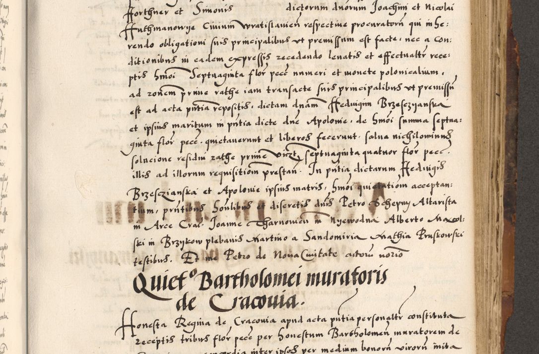 Zdjęcie nr 571 dla obiektu archiwalnego: Acta causarum, obligacionum, sentenciarum tam interlocutoriarum quam diffinitivarum constitutionumque coram reverendo patre domino Petro Porembski canonico et officiali generali Cracoviensi de anno Domini millesimo quingentesimo quadragesimo nono, cuius indictio septima, pontificatus sanctissimi in Christo patris et domini nostri domini Pauli divina providencia tercii, anno ipsius nacionis Pauli pape terciii die tercia mensis Novembris inchoatur