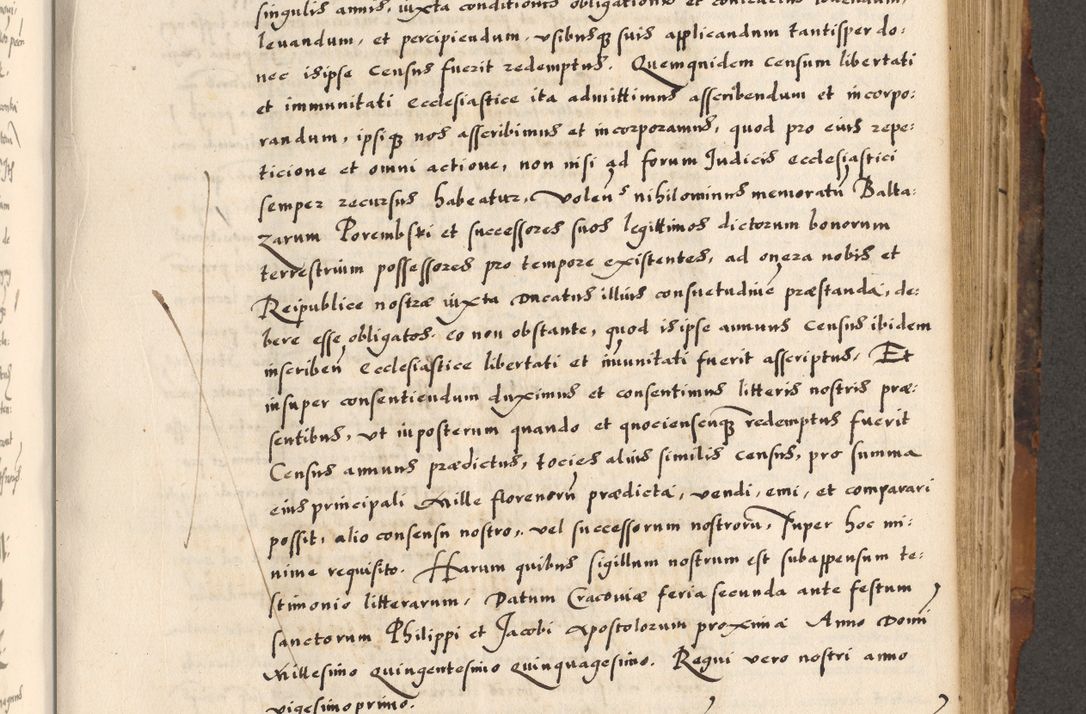 Zdjęcie nr 574 dla obiektu archiwalnego: Acta causarum, obligacionum, sentenciarum tam interlocutoriarum quam diffinitivarum constitutionumque coram reverendo patre domino Petro Porembski canonico et officiali generali Cracoviensi de anno Domini millesimo quingentesimo quadragesimo nono, cuius indictio septima, pontificatus sanctissimi in Christo patris et domini nostri domini Pauli divina providencia tercii, anno ipsius nacionis Pauli pape terciii die tercia mensis Novembris inchoatur