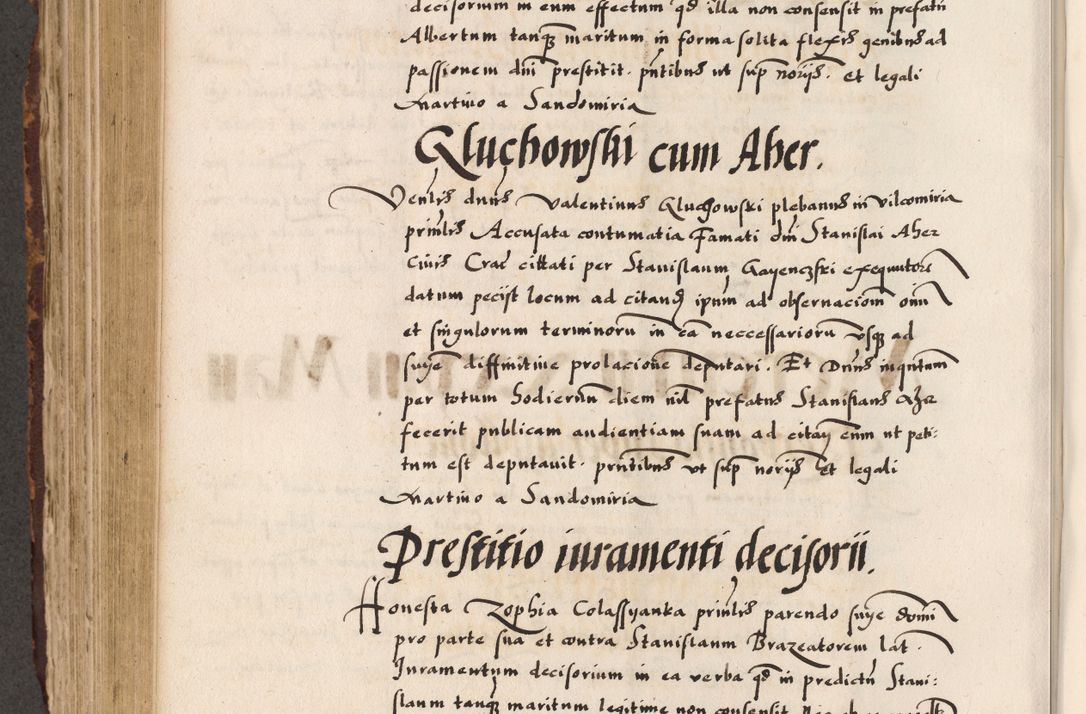 Zdjęcie nr 582 dla obiektu archiwalnego: Acta causarum, obligacionum, sentenciarum tam interlocutoriarum quam diffinitivarum constitutionumque coram reverendo patre domino Petro Porembski canonico et officiali generali Cracoviensi de anno Domini millesimo quingentesimo quadragesimo nono, cuius indictio septima, pontificatus sanctissimi in Christo patris et domini nostri domini Pauli divina providencia tercii, anno ipsius nacionis Pauli pape terciii die tercia mensis Novembris inchoatur