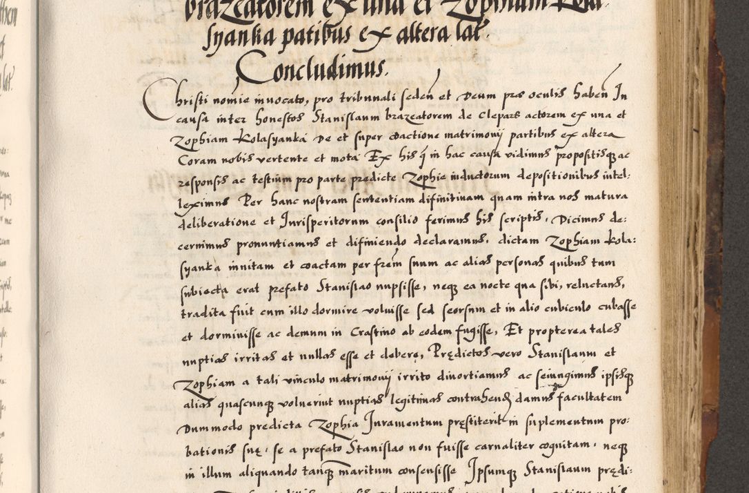 Zdjęcie nr 584 dla obiektu archiwalnego: Acta causarum, obligacionum, sentenciarum tam interlocutoriarum quam diffinitivarum constitutionumque coram reverendo patre domino Petro Porembski canonico et officiali generali Cracoviensi de anno Domini millesimo quingentesimo quadragesimo nono, cuius indictio septima, pontificatus sanctissimi in Christo patris et domini nostri domini Pauli divina providencia tercii, anno ipsius nacionis Pauli pape terciii die tercia mensis Novembris inchoatur