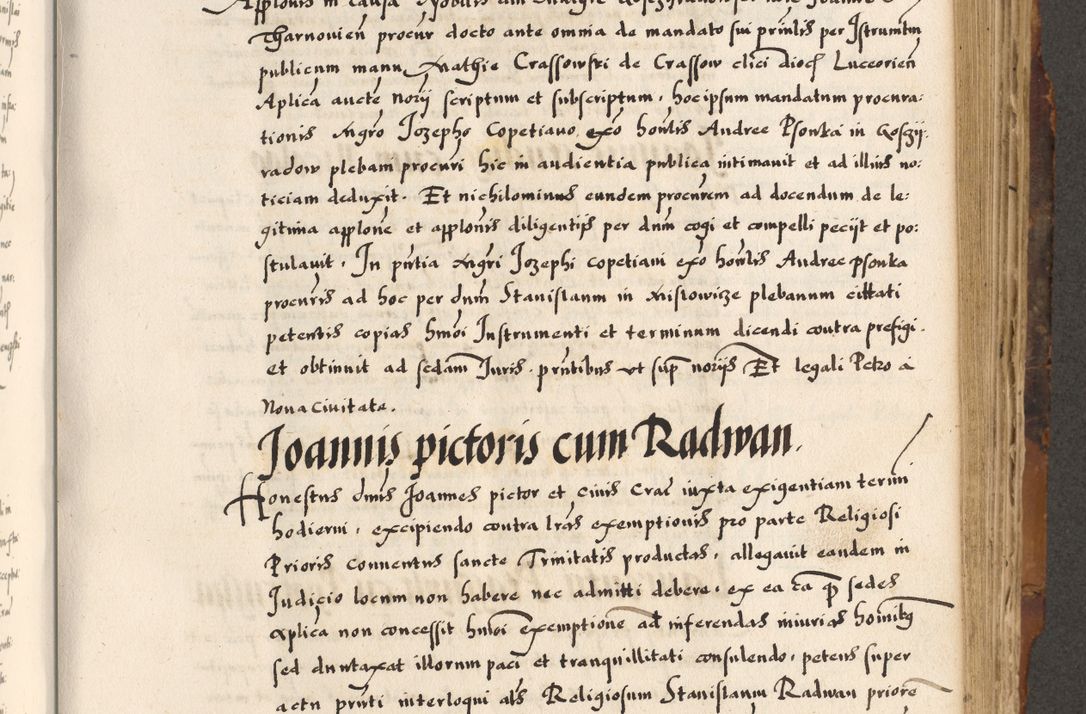 Zdjęcie nr 590 dla obiektu archiwalnego: Acta causarum, obligacionum, sentenciarum tam interlocutoriarum quam diffinitivarum constitutionumque coram reverendo patre domino Petro Porembski canonico et officiali generali Cracoviensi de anno Domini millesimo quingentesimo quadragesimo nono, cuius indictio septima, pontificatus sanctissimi in Christo patris et domini nostri domini Pauli divina providencia tercii, anno ipsius nacionis Pauli pape terciii die tercia mensis Novembris inchoatur