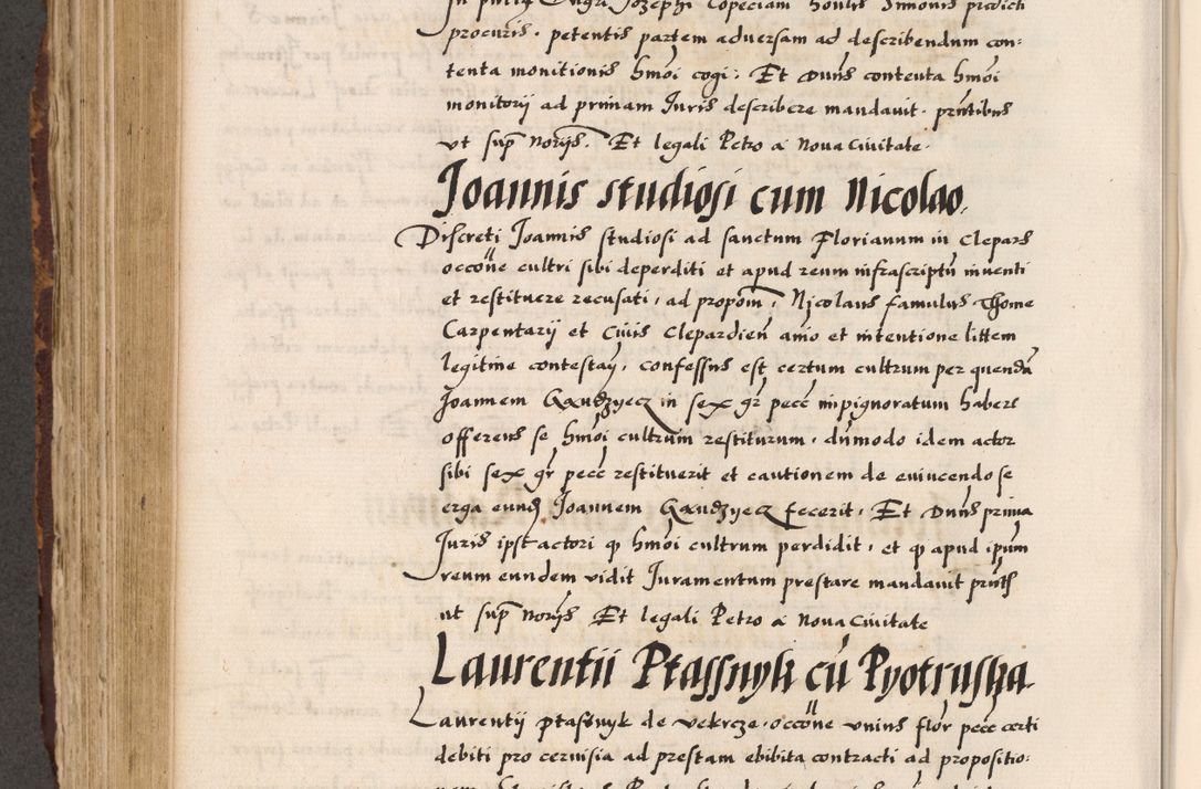 Zdjęcie nr 597 dla obiektu archiwalnego: Acta causarum, obligacionum, sentenciarum tam interlocutoriarum quam diffinitivarum constitutionumque coram reverendo patre domino Petro Porembski canonico et officiali generali Cracoviensi de anno Domini millesimo quingentesimo quadragesimo nono, cuius indictio septima, pontificatus sanctissimi in Christo patris et domini nostri domini Pauli divina providencia tercii, anno ipsius nacionis Pauli pape terciii die tercia mensis Novembris inchoatur