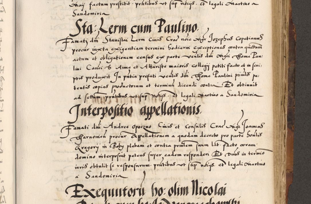 Zdjęcie nr 601 dla obiektu archiwalnego: Acta causarum, obligacionum, sentenciarum tam interlocutoriarum quam diffinitivarum constitutionumque coram reverendo patre domino Petro Porembski canonico et officiali generali Cracoviensi de anno Domini millesimo quingentesimo quadragesimo nono, cuius indictio septima, pontificatus sanctissimi in Christo patris et domini nostri domini Pauli divina providencia tercii, anno ipsius nacionis Pauli pape terciii die tercia mensis Novembris inchoatur