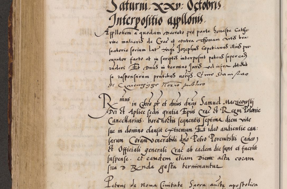 Zdjęcie nr 609 dla obiektu archiwalnego: Acta causarum, obligacionum, sentenciarum tam interlocutoriarum quam diffinitivarum constitutionumque coram reverendo patre domino Petro Porembski canonico et officiali generali Cracoviensi de anno Domini millesimo quingentesimo quadragesimo nono, cuius indictio septima, pontificatus sanctissimi in Christo patris et domini nostri domini Pauli divina providencia tercii, anno ipsius nacionis Pauli pape terciii die tercia mensis Novembris inchoatur