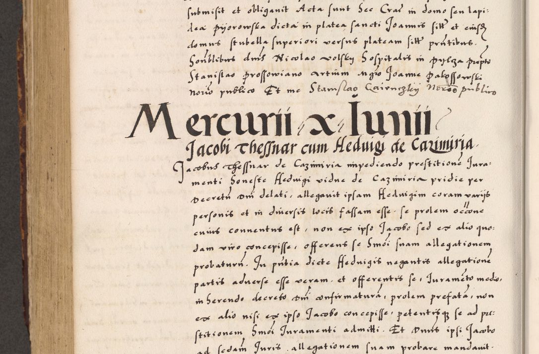 Zdjęcie nr 687 dla obiektu archiwalnego: Acta causarum, obligacionum, sentenciarum tam interlocutoriarum quam diffinitivarum constitutionumque coram reverendo patre domino Petro Porembski canonico et officiali generali Cracoviensi de anno Domini millesimo quingentesimo quadragesimo nono, cuius indictio septima, pontificatus sanctissimi in Christo patris et domini nostri domini Pauli divina providencia tercii, anno ipsius nacionis Pauli pape terciii die tercia mensis Novembris inchoatur