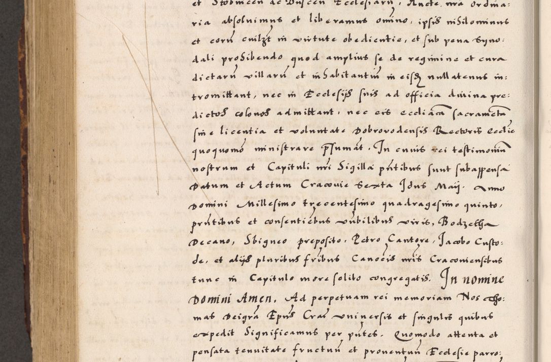 Zdjęcie nr 693 dla obiektu archiwalnego: Acta causarum, obligacionum, sentenciarum tam interlocutoriarum quam diffinitivarum constitutionumque coram reverendo patre domino Petro Porembski canonico et officiali generali Cracoviensi de anno Domini millesimo quingentesimo quadragesimo nono, cuius indictio septima, pontificatus sanctissimi in Christo patris et domini nostri domini Pauli divina providencia tercii, anno ipsius nacionis Pauli pape terciii die tercia mensis Novembris inchoatur