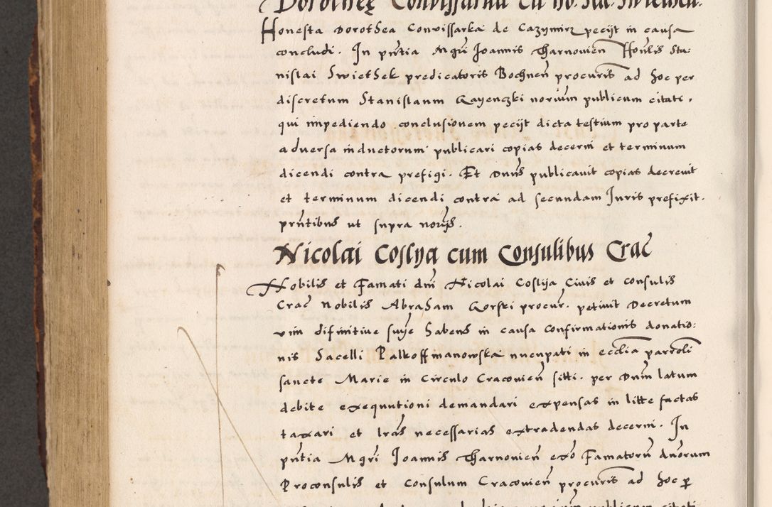 Zdjęcie nr 708 dla obiektu archiwalnego: Acta causarum, obligacionum, sentenciarum tam interlocutoriarum quam diffinitivarum constitutionumque coram reverendo patre domino Petro Porembski canonico et officiali generali Cracoviensi de anno Domini millesimo quingentesimo quadragesimo nono, cuius indictio septima, pontificatus sanctissimi in Christo patris et domini nostri domini Pauli divina providencia tercii, anno ipsius nacionis Pauli pape terciii die tercia mensis Novembris inchoatur