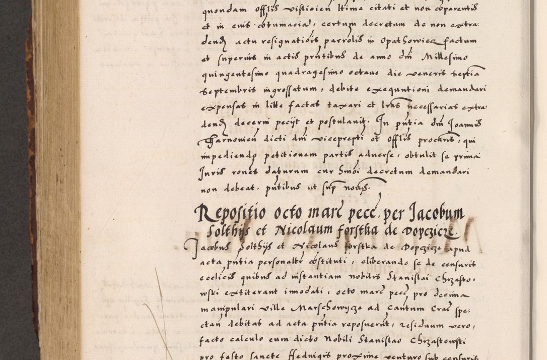 Zdjęcie nr 731 dla obiektu archiwalnego: Acta causarum, obligacionum, sentenciarum tam interlocutoriarum quam diffinitivarum constitutionumque coram reverendo patre domino Petro Porembski canonico et officiali generali Cracoviensi de anno Domini millesimo quingentesimo quadragesimo nono, cuius indictio septima, pontificatus sanctissimi in Christo patris et domini nostri domini Pauli divina providencia tercii, anno ipsius nacionis Pauli pape terciii die tercia mensis Novembris inchoatur