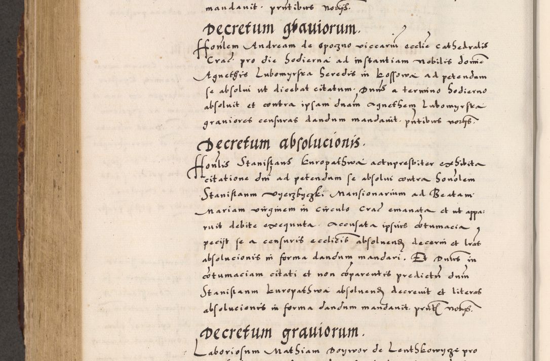 Zdjęcie nr 734 dla obiektu archiwalnego: Acta causarum, obligacionum, sentenciarum tam interlocutoriarum quam diffinitivarum constitutionumque coram reverendo patre domino Petro Porembski canonico et officiali generali Cracoviensi de anno Domini millesimo quingentesimo quadragesimo nono, cuius indictio septima, pontificatus sanctissimi in Christo patris et domini nostri domini Pauli divina providencia tercii, anno ipsius nacionis Pauli pape terciii die tercia mensis Novembris inchoatur