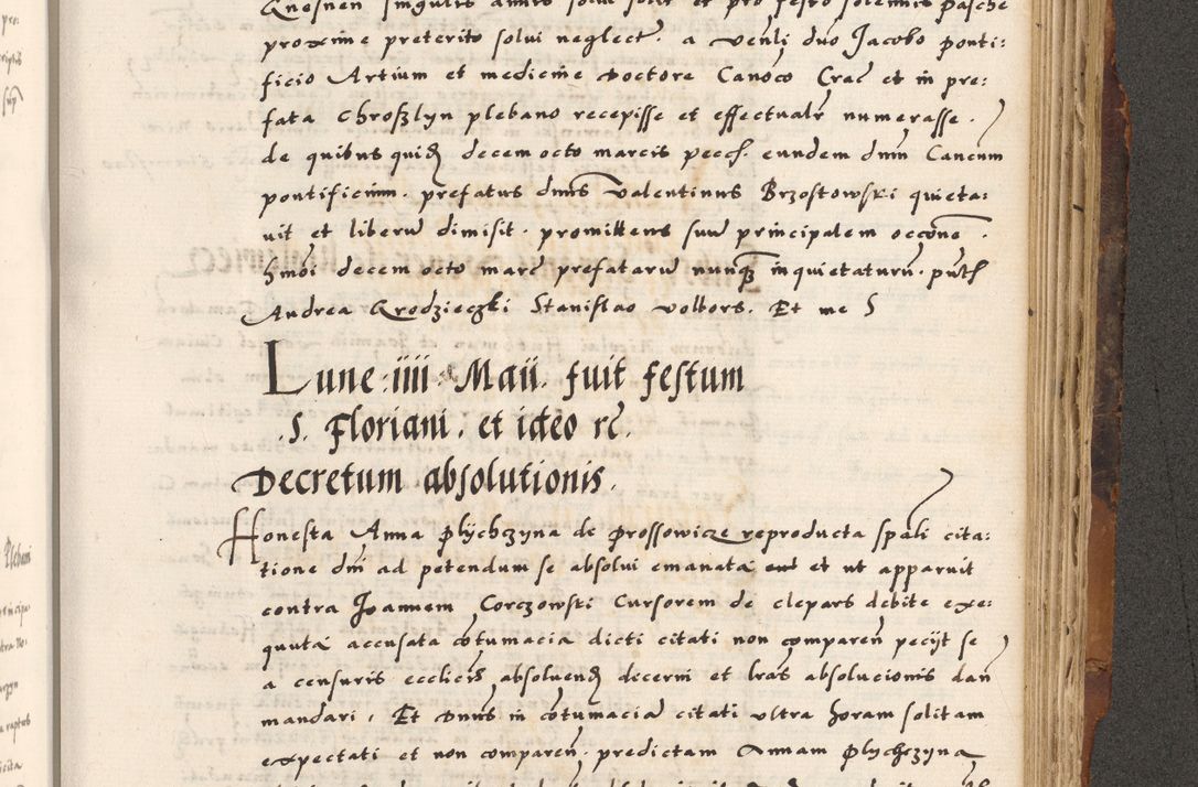 Zdjęcie nr 754 dla obiektu archiwalnego: Acta causarum, obligacionum, sentenciarum tam interlocutoriarum quam diffinitivarum constitutionumque coram reverendo patre domino Petro Porembski canonico et officiali generali Cracoviensi de anno Domini millesimo quingentesimo quadragesimo nono, cuius indictio septima, pontificatus sanctissimi in Christo patris et domini nostri domini Pauli divina providencia tercii, anno ipsius nacionis Pauli pape terciii die tercia mensis Novembris inchoatur