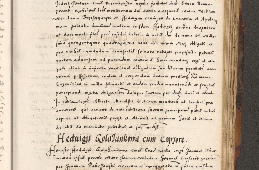 Zdjęcie nr 767 dla obiektu archiwalnego: Acta causarum, obligacionum, sentenciarum tam interlocutoriarum quam diffinitivarum constitutionumque coram reverendo patre domino Petro Porembski canonico et officiali generali Cracoviensi de anno Domini millesimo quingentesimo quadragesimo nono, cuius indictio septima, pontificatus sanctissimi in Christo patris et domini nostri domini Pauli divina providencia tercii, anno ipsius nacionis Pauli pape terciii die tercia mensis Novembris inchoatur