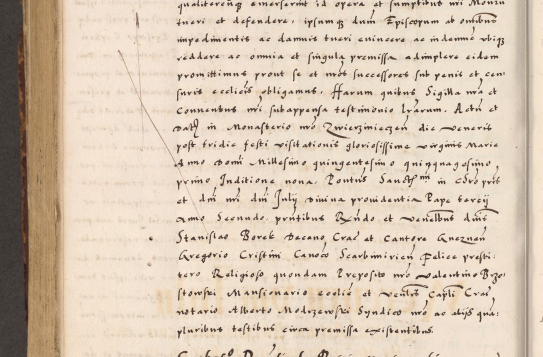 Zdjęcie nr 810 dla obiektu archiwalnego: Acta causarum, obligacionum, sentenciarum tam interlocutoriarum quam diffinitivarum constitutionumque coram reverendo patre domino Petro Porembski canonico et officiali generali Cracoviensi de anno Domini millesimo quingentesimo quadragesimo nono, cuius indictio septima, pontificatus sanctissimi in Christo patris et domini nostri domini Pauli divina providencia tercii, anno ipsius nacionis Pauli pape terciii die tercia mensis Novembris inchoatur