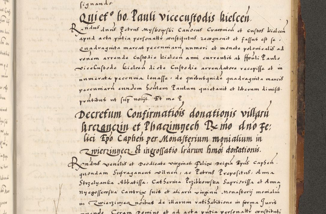 Zdjęcie nr 807 dla obiektu archiwalnego: Acta causarum, obligacionum, sentenciarum tam interlocutoriarum quam diffinitivarum constitutionumque coram reverendo patre domino Petro Porembski canonico et officiali generali Cracoviensi de anno Domini millesimo quingentesimo quadragesimo nono, cuius indictio septima, pontificatus sanctissimi in Christo patris et domini nostri domini Pauli divina providencia tercii, anno ipsius nacionis Pauli pape terciii die tercia mensis Novembris inchoatur