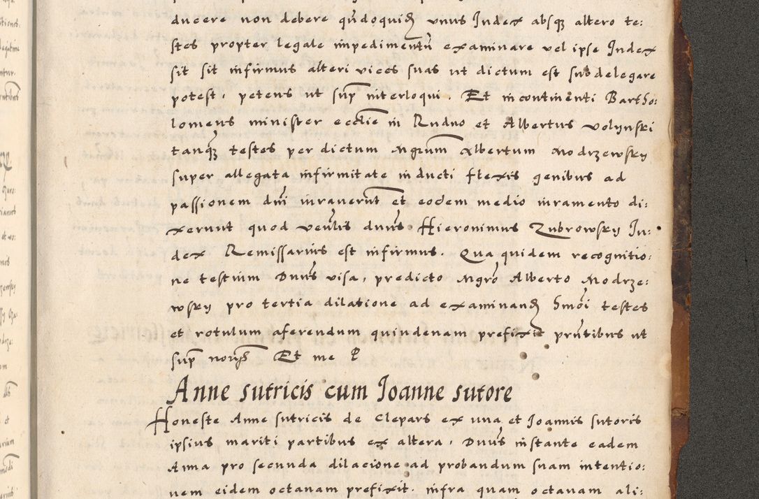 Zdjęcie nr 817 dla obiektu archiwalnego: Acta causarum, obligacionum, sentenciarum tam interlocutoriarum quam diffinitivarum constitutionumque coram reverendo patre domino Petro Porembski canonico et officiali generali Cracoviensi de anno Domini millesimo quingentesimo quadragesimo nono, cuius indictio septima, pontificatus sanctissimi in Christo patris et domini nostri domini Pauli divina providencia tercii, anno ipsius nacionis Pauli pape terciii die tercia mensis Novembris inchoatur