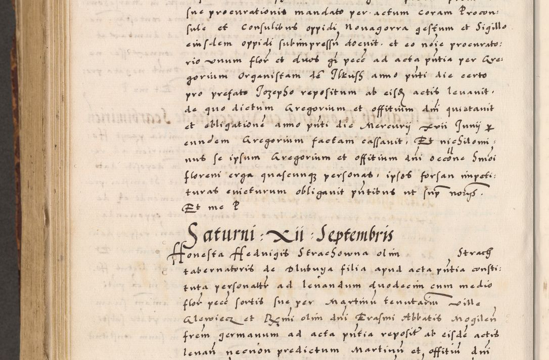 Zdjęcie nr 828 dla obiektu archiwalnego: Acta causarum, obligacionum, sentenciarum tam interlocutoriarum quam diffinitivarum constitutionumque coram reverendo patre domino Petro Porembski canonico et officiali generali Cracoviensi de anno Domini millesimo quingentesimo quadragesimo nono, cuius indictio septima, pontificatus sanctissimi in Christo patris et domini nostri domini Pauli divina providencia tercii, anno ipsius nacionis Pauli pape terciii die tercia mensis Novembris inchoatur