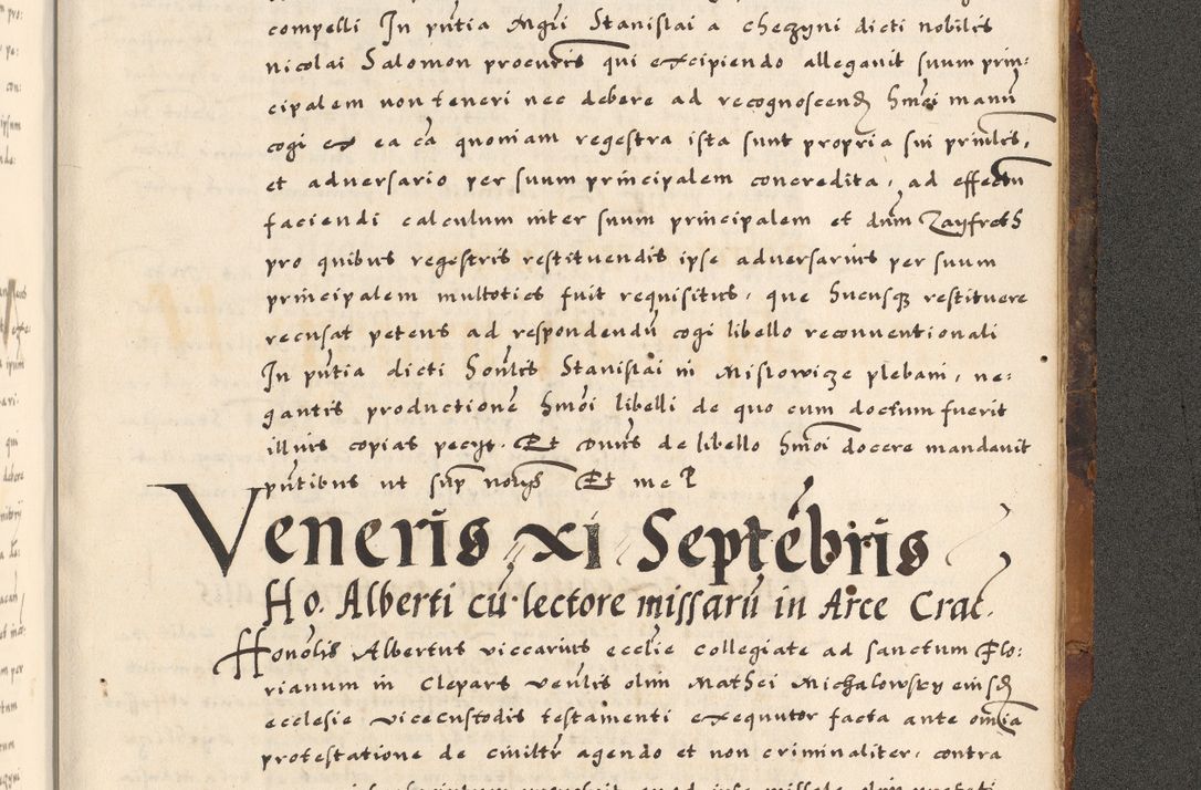 Zdjęcie nr 831 dla obiektu archiwalnego: Acta causarum, obligacionum, sentenciarum tam interlocutoriarum quam diffinitivarum constitutionumque coram reverendo patre domino Petro Porembski canonico et officiali generali Cracoviensi de anno Domini millesimo quingentesimo quadragesimo nono, cuius indictio septima, pontificatus sanctissimi in Christo patris et domini nostri domini Pauli divina providencia tercii, anno ipsius nacionis Pauli pape terciii die tercia mensis Novembris inchoatur