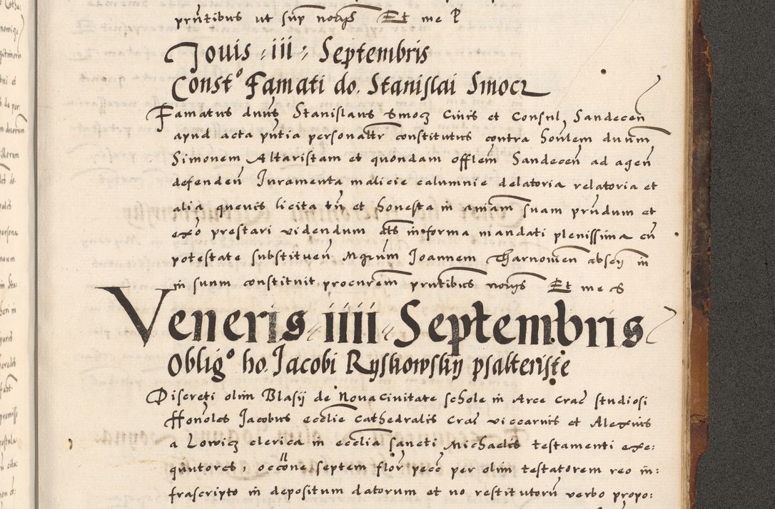 Zdjęcie nr 839 dla obiektu archiwalnego: Acta causarum, obligacionum, sentenciarum tam interlocutoriarum quam diffinitivarum constitutionumque coram reverendo patre domino Petro Porembski canonico et officiali generali Cracoviensi de anno Domini millesimo quingentesimo quadragesimo nono, cuius indictio septima, pontificatus sanctissimi in Christo patris et domini nostri domini Pauli divina providencia tercii, anno ipsius nacionis Pauli pape terciii die tercia mensis Novembris inchoatur