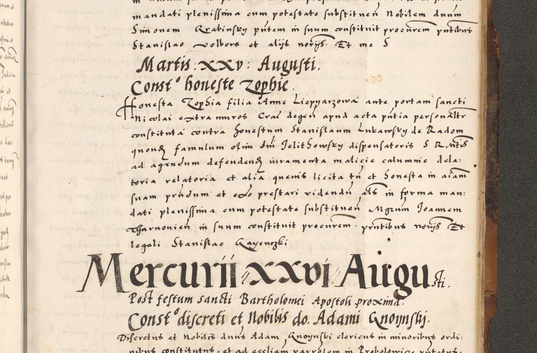 Zdjęcie nr 861 dla obiektu archiwalnego: Acta causarum, obligacionum, sentenciarum tam interlocutoriarum quam diffinitivarum constitutionumque coram reverendo patre domino Petro Porembski canonico et officiali generali Cracoviensi de anno Domini millesimo quingentesimo quadragesimo nono, cuius indictio septima, pontificatus sanctissimi in Christo patris et domini nostri domini Pauli divina providencia tercii, anno ipsius nacionis Pauli pape terciii die tercia mensis Novembris inchoatur