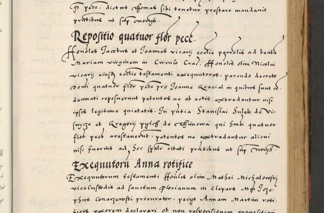 Zdjęcie nr 201 dla obiektu archiwalnego: [A]cta actorum causarum, sententiarum tam diffinitivarum quam interloquutoriarum, obligationum, constitutionum et contractuum coram reverendo patre domino Petro Porembski preposito Osvieczimensi, canonico et officiali generali Cracoviensi de anno Domini millesimo quingentesimo quinguagesimo primo, cuius indictio est nona, pontificatus sanctissimi in Christo patris et domini nostri domini Juliii divina providencia pape tercii, anno secundo, a die et mense infrascriptis feliciter continiantur