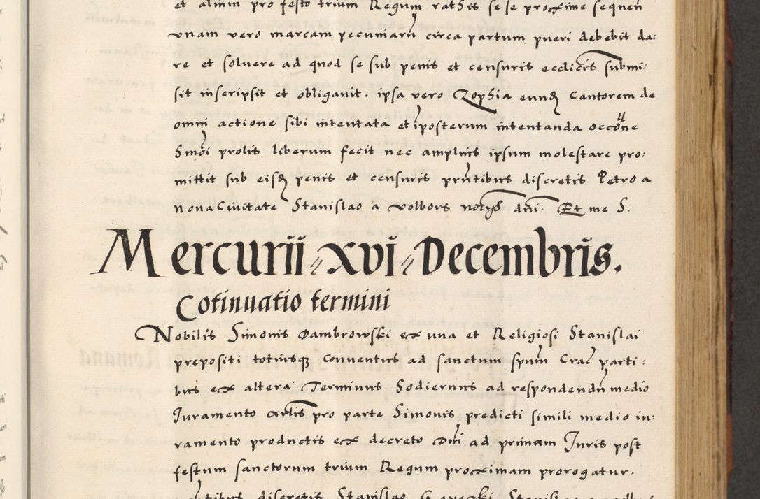 Zdjęcie nr 199 dla obiektu archiwalnego: [A]cta actorum causarum, sententiarum tam diffinitivarum quam interloquutoriarum, obligationum, constitutionum et contractuum coram reverendo patre domino Petro Porembski preposito Osvieczimensi, canonico et officiali generali Cracoviensi de anno Domini millesimo quingentesimo quinguagesimo primo, cuius indictio est nona, pontificatus sanctissimi in Christo patris et domini nostri domini Juliii divina providencia pape tercii, anno secundo, a die et mense infrascriptis feliciter continiantur