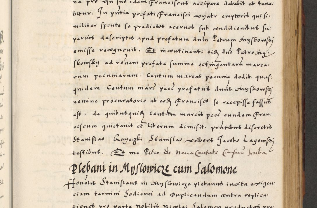 Zdjęcie nr 185 dla obiektu archiwalnego: [A]cta actorum causarum, sententiarum tam diffinitivarum quam interloquutoriarum, obligationum, constitutionum et contractuum coram reverendo patre domino Petro Porembski preposito Osvieczimensi, canonico et officiali generali Cracoviensi de anno Domini millesimo quingentesimo quinguagesimo primo, cuius indictio est nona, pontificatus sanctissimi in Christo patris et domini nostri domini Juliii divina providencia pape tercii, anno secundo, a die et mense infrascriptis feliciter continiantur