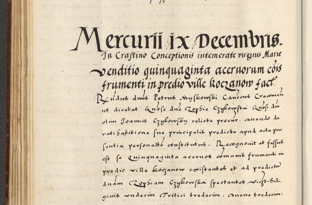 Zdjęcie nr 184 dla obiektu archiwalnego: [A]cta actorum causarum, sententiarum tam diffinitivarum quam interloquutoriarum, obligationum, constitutionum et contractuum coram reverendo patre domino Petro Porembski preposito Osvieczimensi, canonico et officiali generali Cracoviensi de anno Domini millesimo quingentesimo quinguagesimo primo, cuius indictio est nona, pontificatus sanctissimi in Christo patris et domini nostri domini Juliii divina providencia pape tercii, anno secundo, a die et mense infrascriptis feliciter continiantur